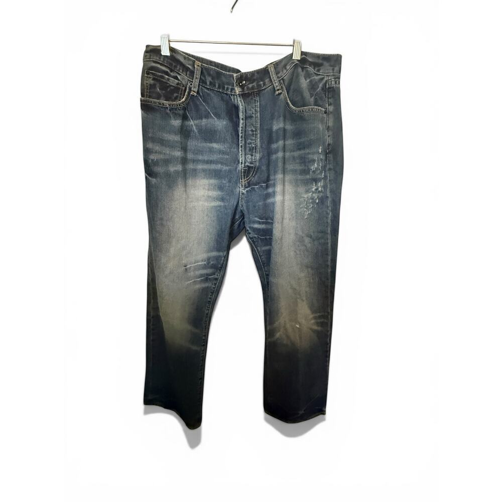 Ed Hardy Jeans Mens 38X34 Distressed Embroidery Y2K Christian Audigier
